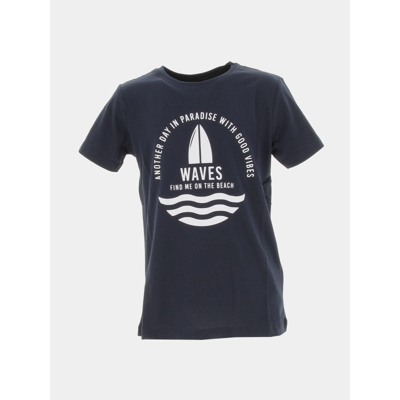 T-shirt waves darry bleu marine garçon - Name It
