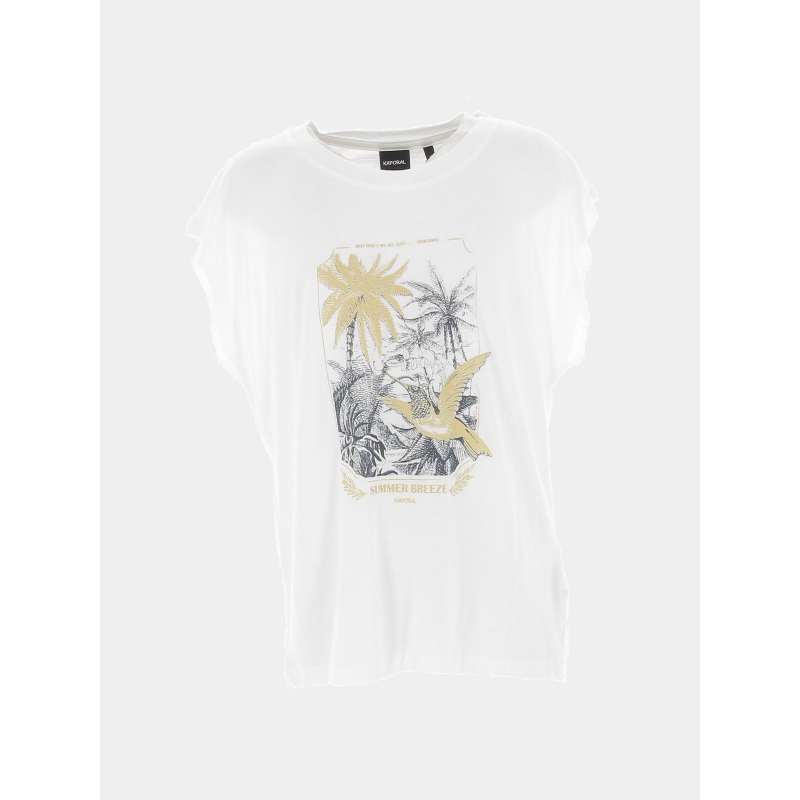 T-shirt summer breeze fril blanc fille - Kaporal