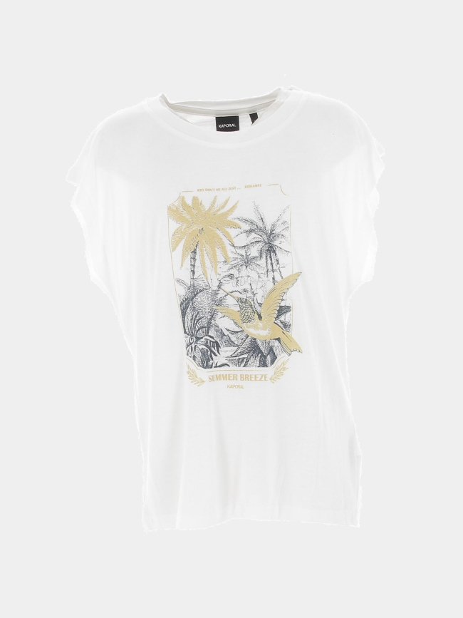 T-shirt summer breeze fril blanc fille - Kaporal