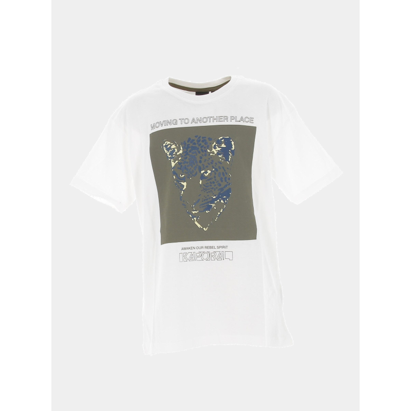 T-shirt guépard ponga blanc garçon - Kaporal