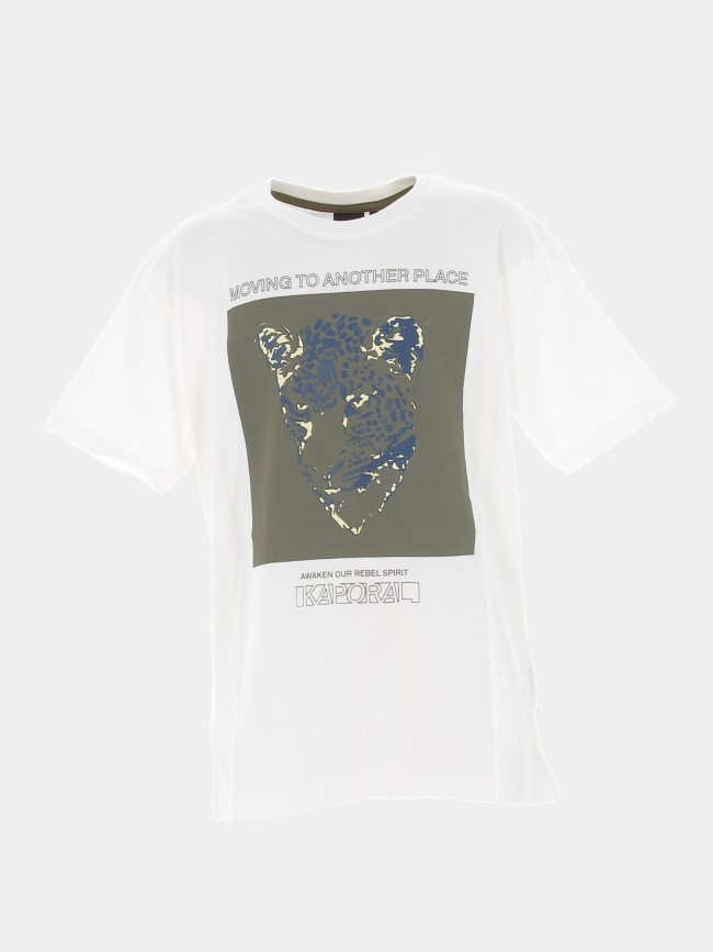 T-shirt guépard ponga blanc garçon - Kaporal