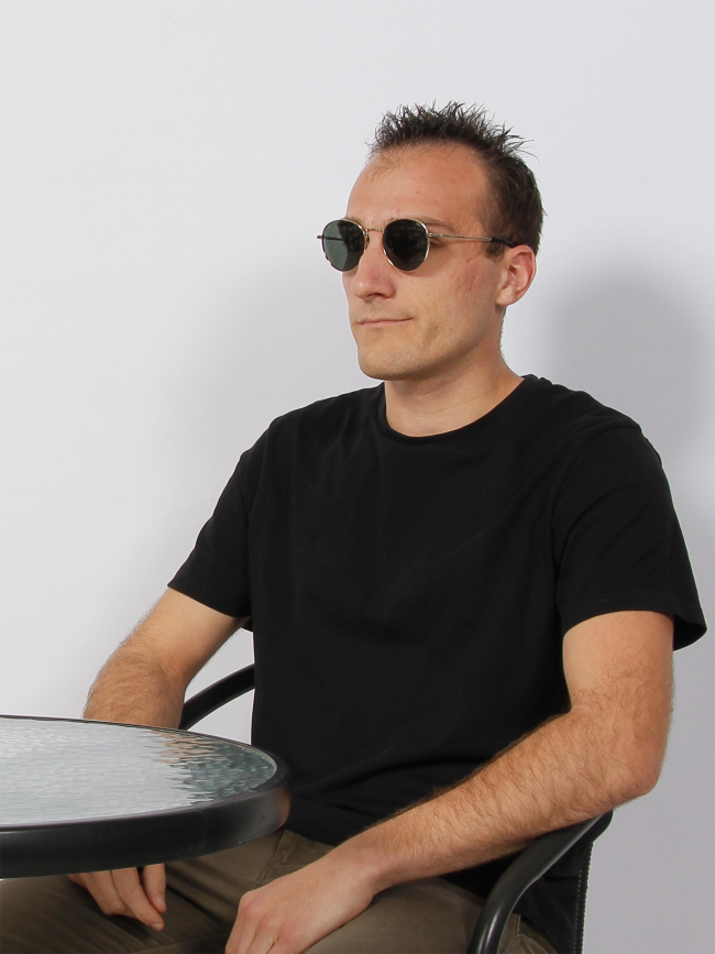 Lunettes de soleil rond cat.3 métal doré homme - Invu