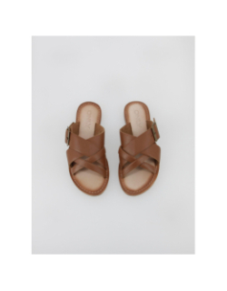 Sandales en cuir arlette marron femme - Only