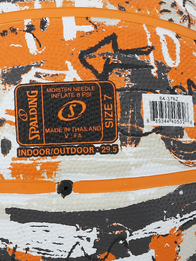 Ballon de basketball graffitis orange noir - Spalding