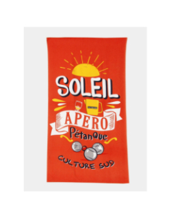 Serviette de plage raillo apero petanque rouge - Culture Sud