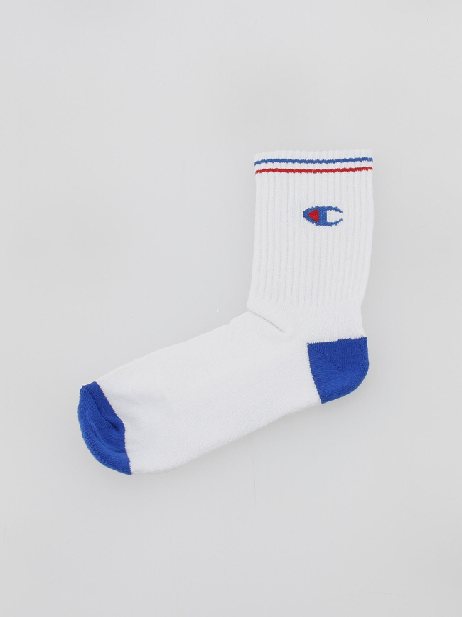 Pack 3 paires de chaussettes crew blanc bleu - Champion