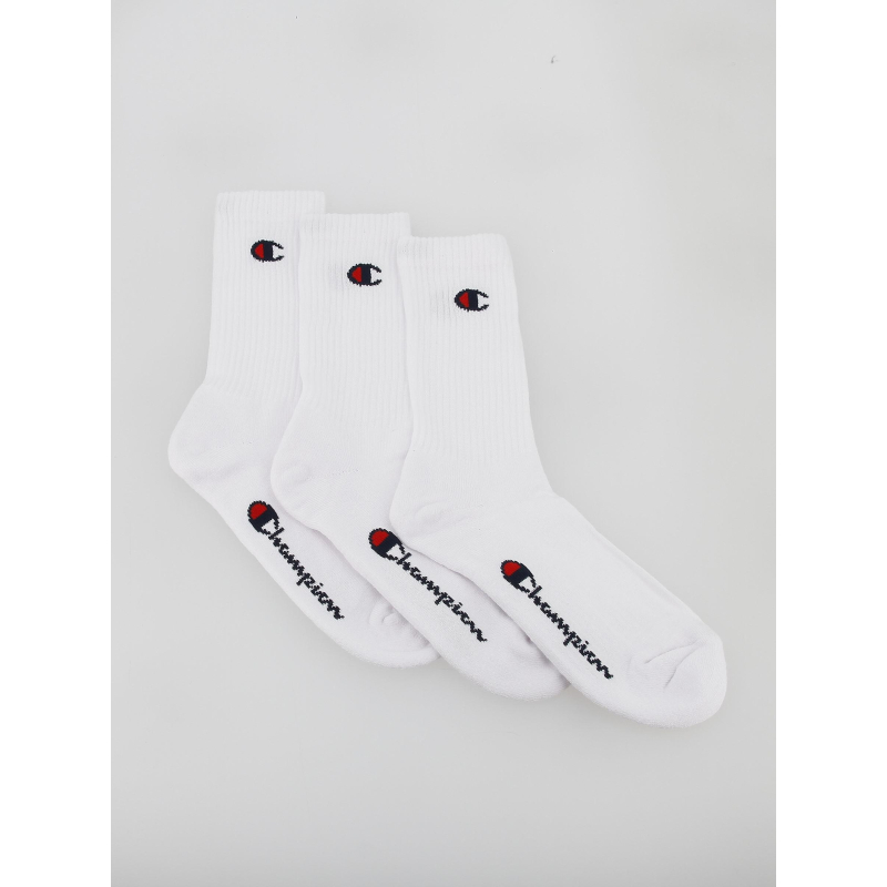 Pack 3 paires de chaussettes crew calzini blanc - Champion