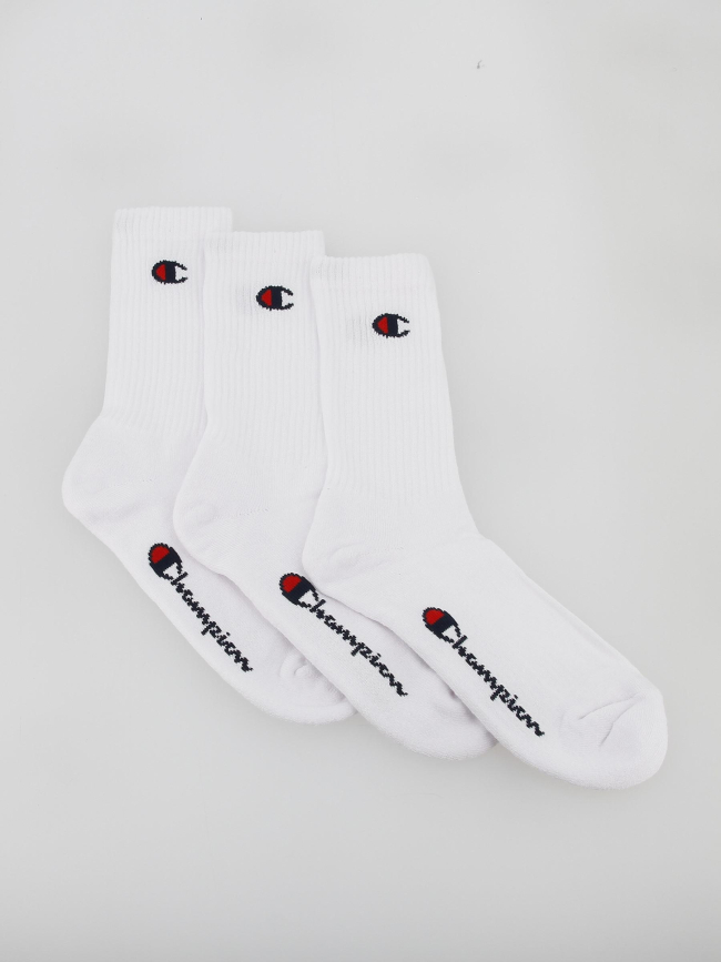 Pack 3 paires de chaussettes crew calzini blanc - Champion