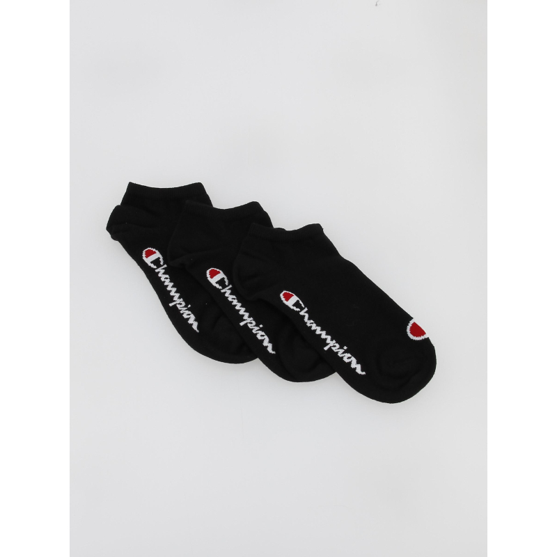Pack 3 paires de chaussettes basses sneaker noir - Champion