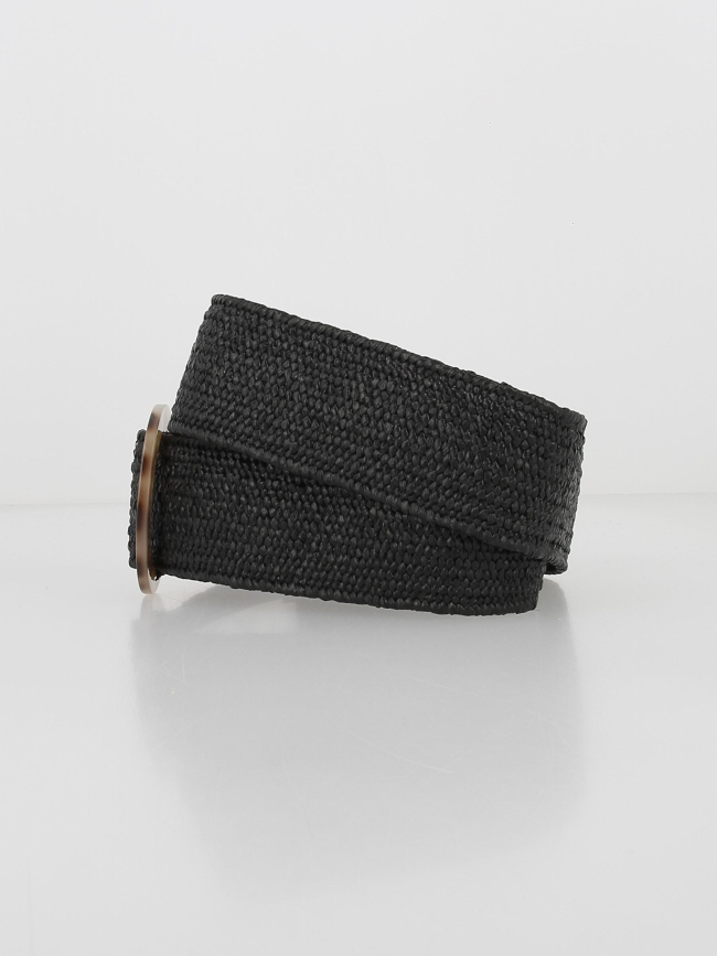 Ceinture raphia fania noir femme - Deeluxe