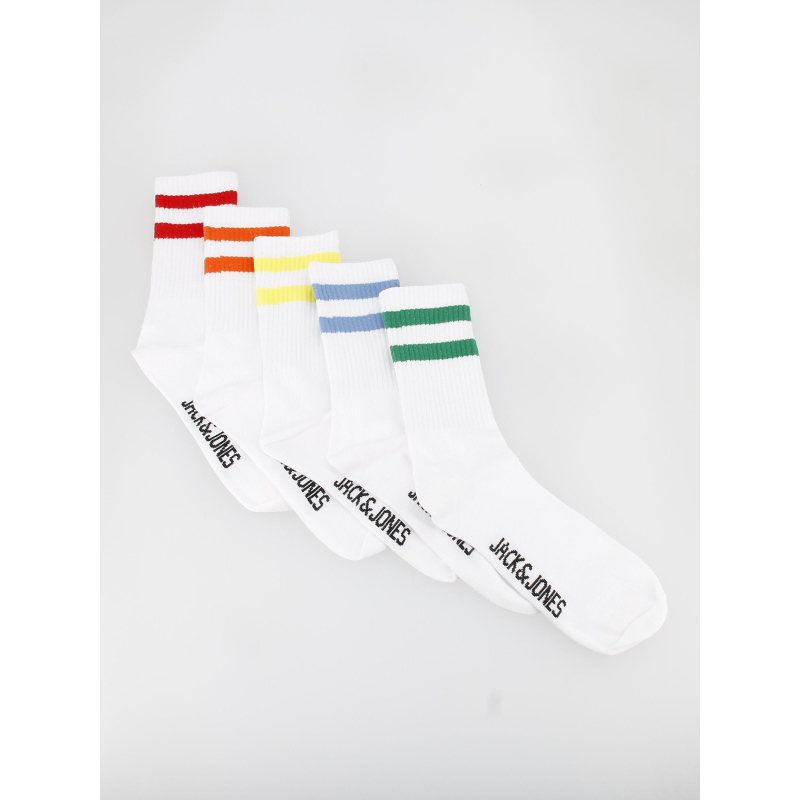 Pack 5 paires de chaussettes ayden 5 couleurs blanc - Jack & Jones