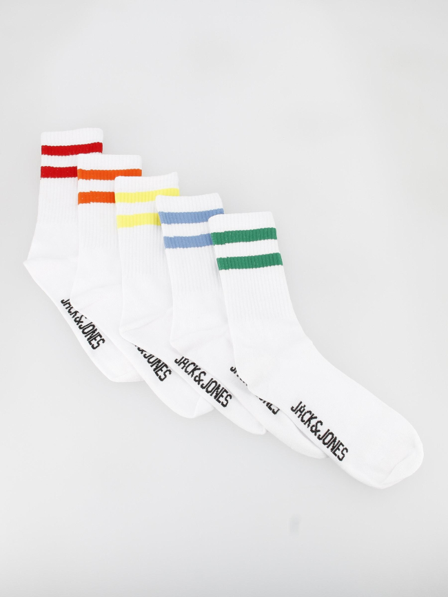 Pack 5 paires de chaussettes ayden 5 couleurs blanc - Jack & Jones
