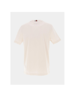 T-shirt petit logo brodé beige écru homme - Tommy Hilfiger