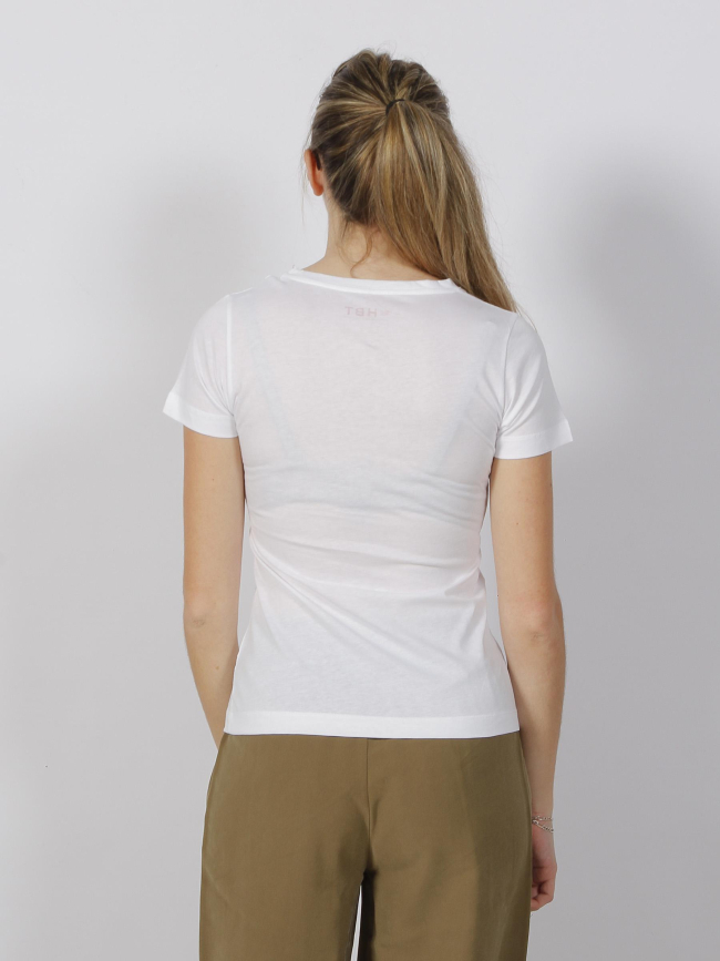 T-shirt hailey logo kaki doré blanc femme - HBT