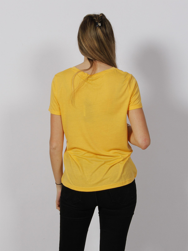 T-shirt col v tess sun jaune femme - Vero Moda