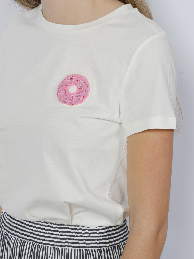 T-shirt donut mia francis écru femme - Vero Moda
