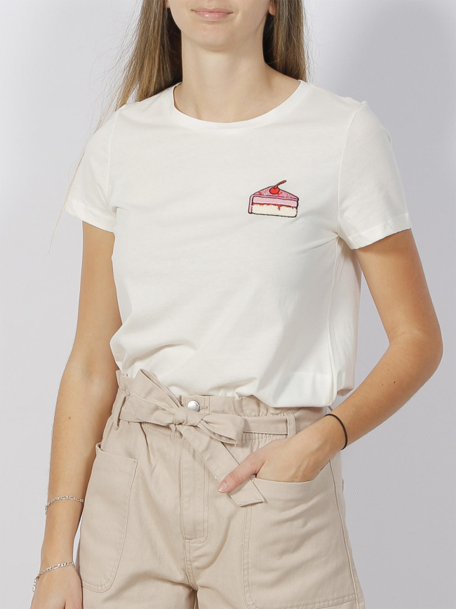 T-shirt gateau mia francis écru femme - Vero Moda