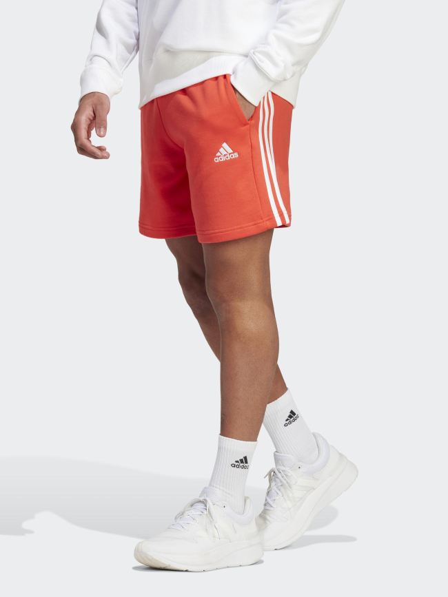 Short jogging 3 stripes rouge homme - Adidas