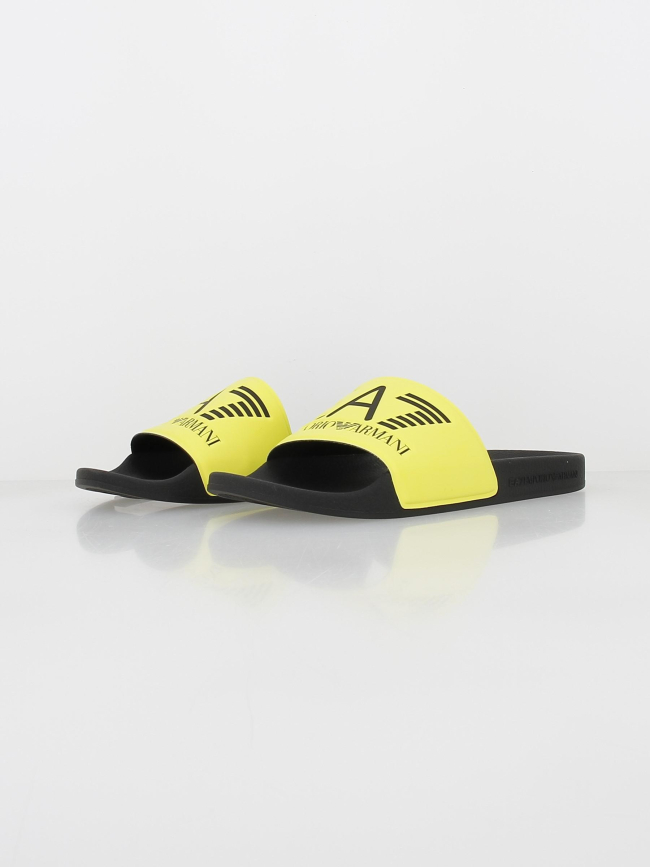 Claquettes beachwear jaune fluo homme - Emporio Armani