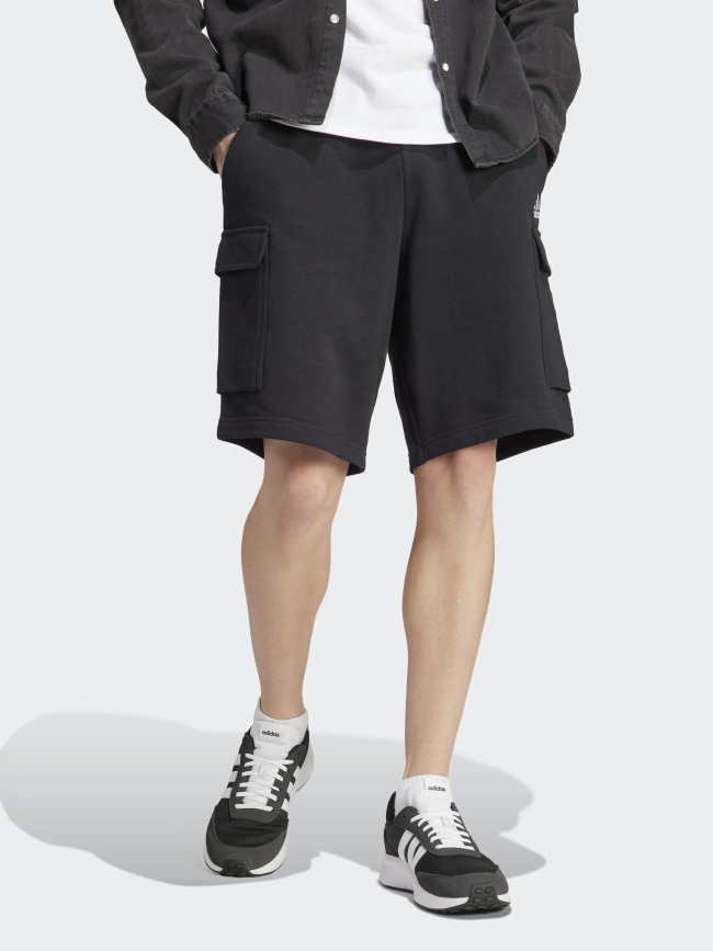 Short jogging cargo logo brodé noir homme - Adidas