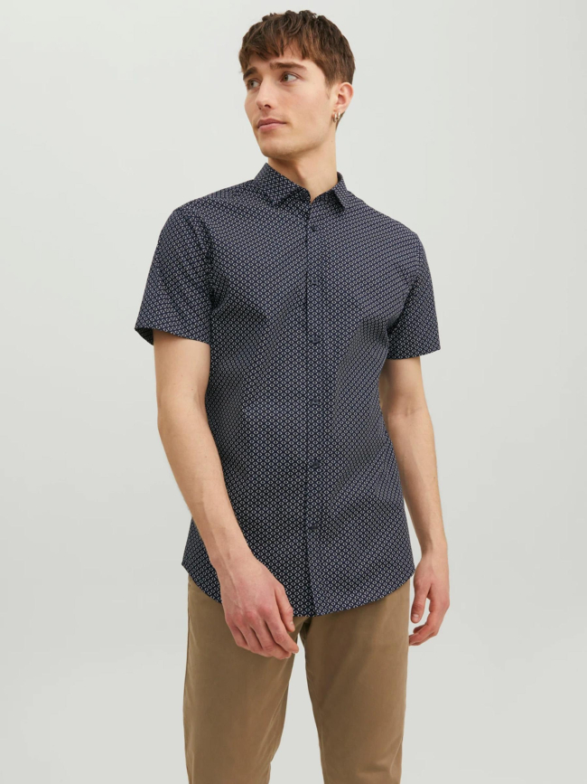 Chemise imprimés cardiff bleu marine homme - Jack & Jones