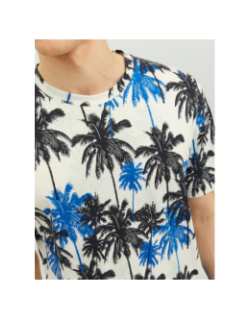 T-shirt palmier tulum blanc bleu homme - Jack & Jones