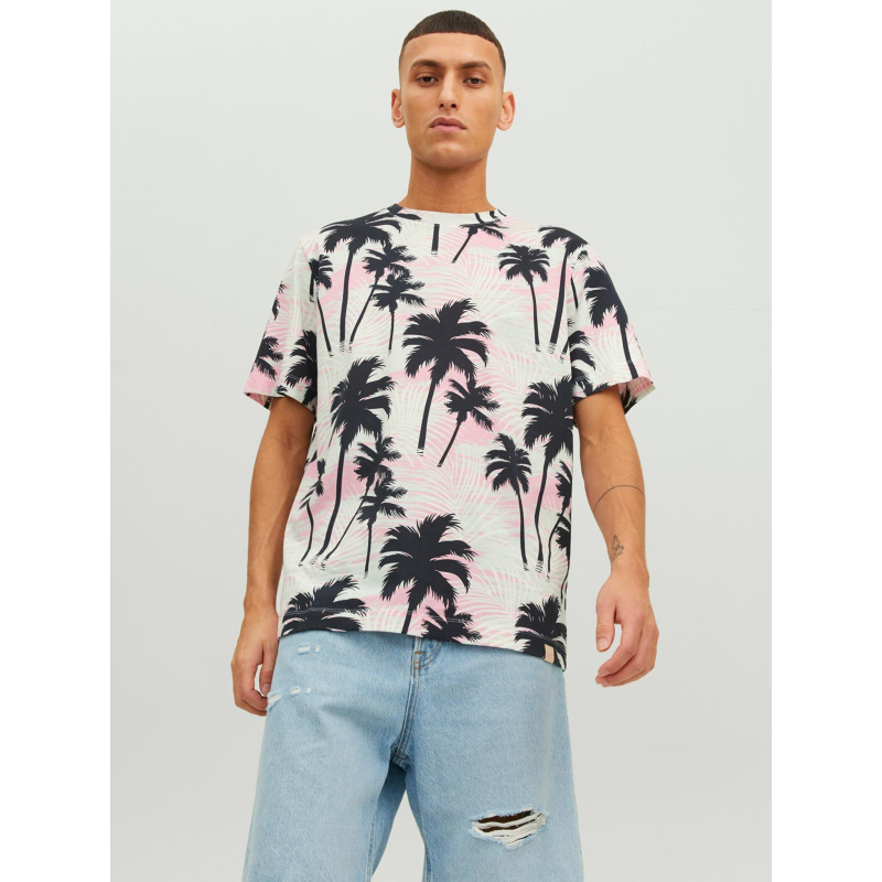 T-shirt palmier tulum rose homme - Jack & Jones