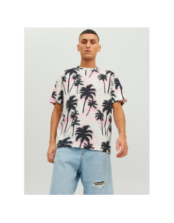 T-shirt palmier tulum rose homme - Jack & Jones