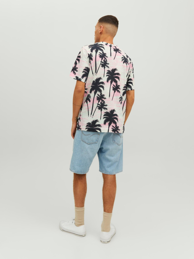 T-shirt palmier tulum rose homme - Jack & Jones