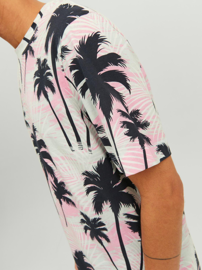 T-shirt palmier tulum rose homme - Jack & Jones