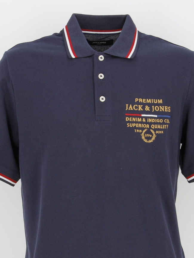 Polo premium lucas bleu marine homme - Jack & Jones