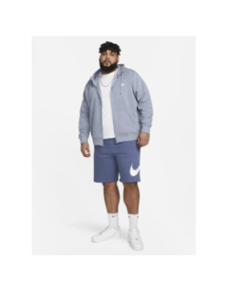 Sweat zippé à capuche nsw club bleu clair homme - Nike