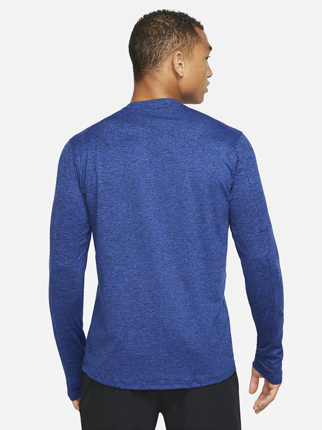 T-shirt manches longues de running bleu chiné homme - Nike