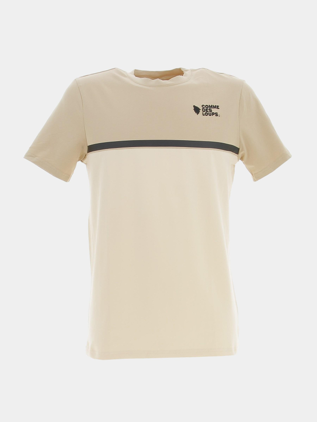 T-shirt bicolore everest beige homme - Comme Des Loups