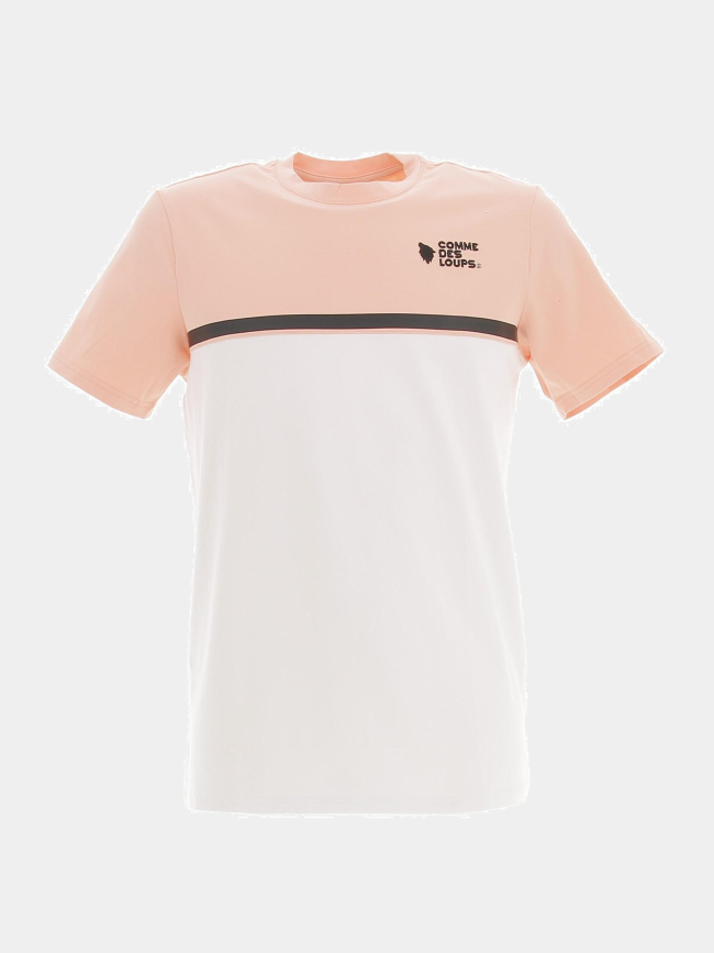 T-shirt bicolore everest rose blanc homme - Comme Des Loups