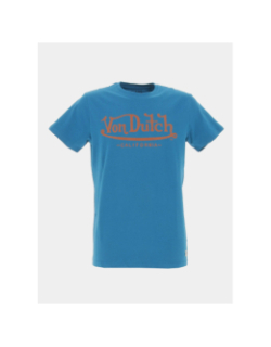 T-shirt life logo orange bleu turquoise homme - Von Dutch