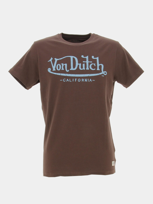 T-shirt life logo bleu marron homme - Von Dutch