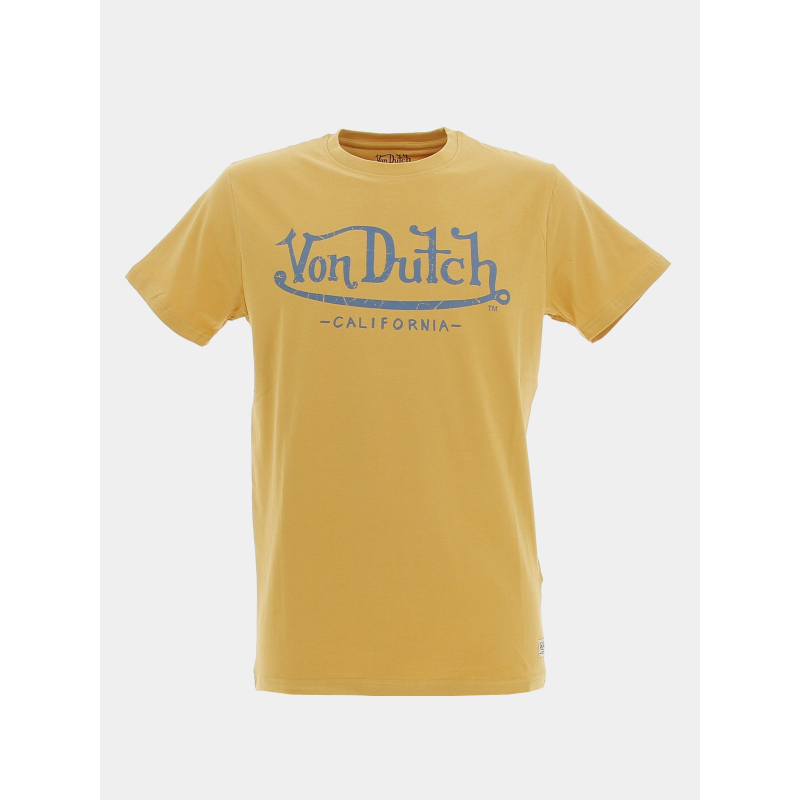 T-shirt life logo bleu jaune homme - Von Dutch