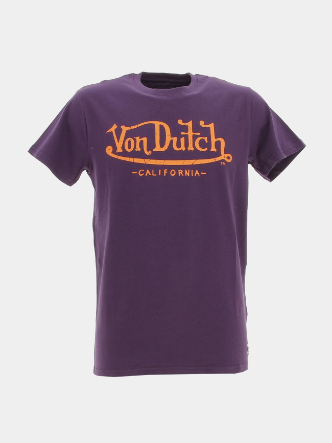 T-shirt life logo orange violet homme - Von Dutch