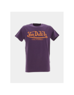 T-shirt life logo orange violet homme - Von Dutch