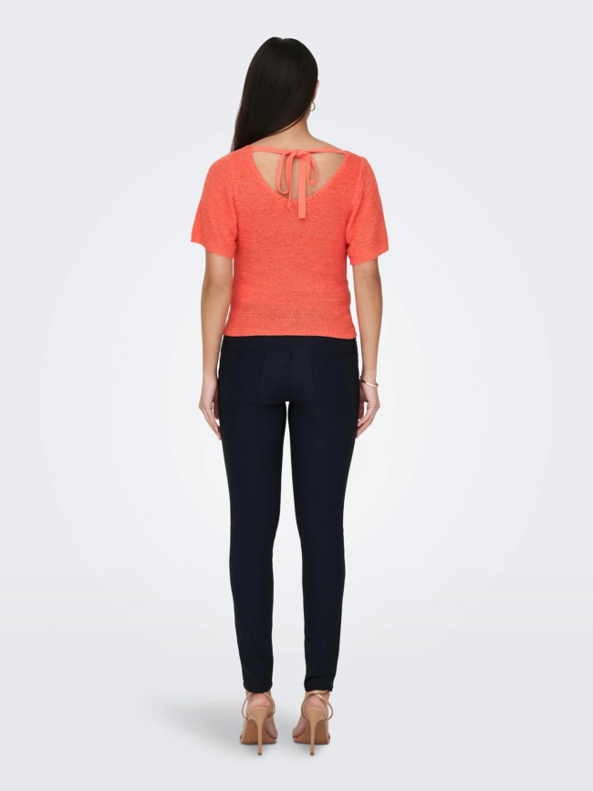 T-shirt maille desha orange corail femme - Jacqueline De Yong