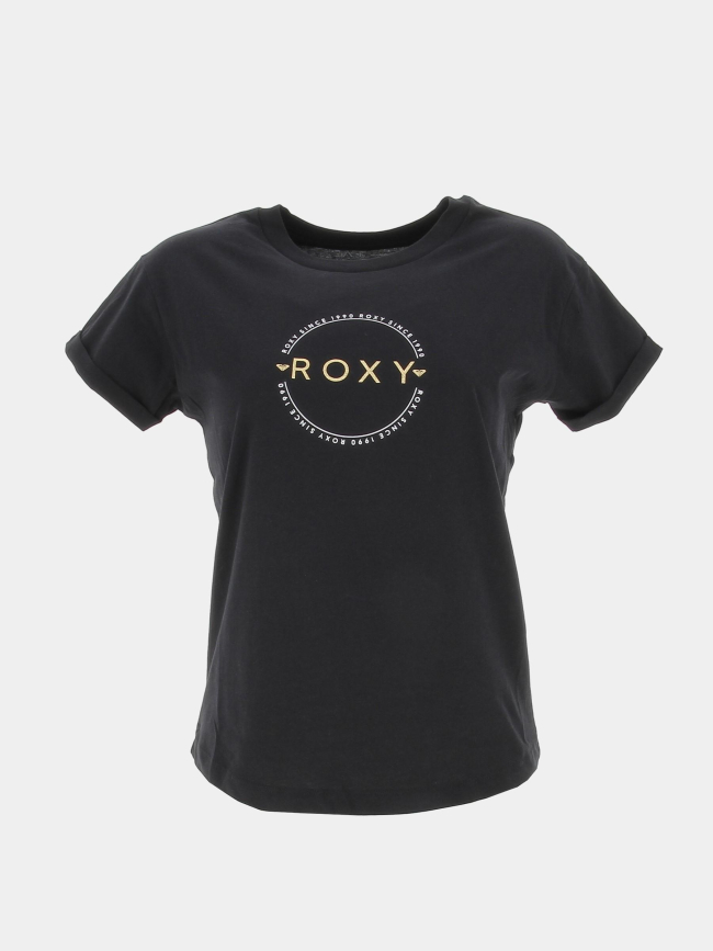T-shirt logo doré sparkle oceanic noir femme - Roxy