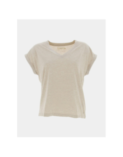 T-shirt paillettes eyota beige femme - Deeluxe