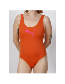 Maillot de bain 1 pièce logo orange femme - Puma