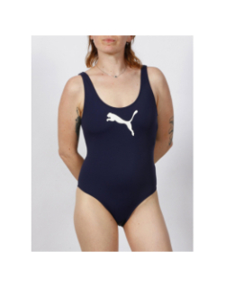 Maillot de bain 1 pièce logo bleu marine femme - Puma