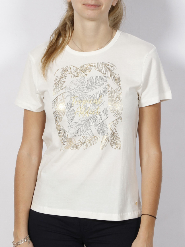 T-shirt tropical addict blanc femme - Deeluxe