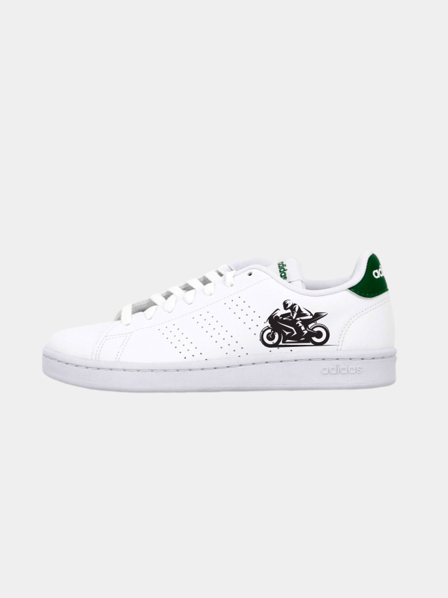 Baskets basses advantage moto blanc vert homme - Adidas