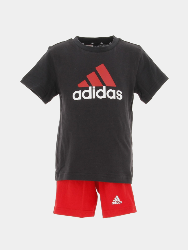 Ensemble short t-shirt big logo rouge noir enfant - Adidas