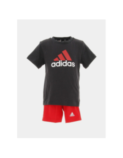 Ensemble short t-shirt big logo rouge noir enfant - Adidas