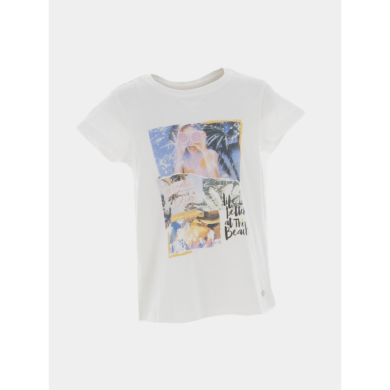 T-shirt plage betty blanc fille - Deeluxe